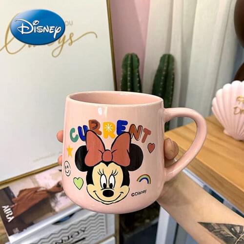 Disney Mickey Minnie Mug Breakfast Cup for Boys and Girls Students Milk Cup Coffee Cup Large-capacity Ceramic Water Cup