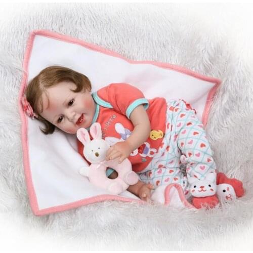 22inch reborn baby Dolls lol toys Silicone Rebron Babies Girl adorable smiling princess Newborn Bonecas brinquedos Kids Gift