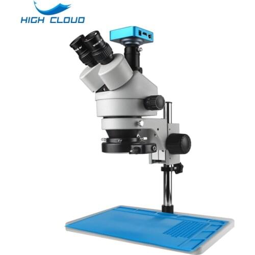 Phone PCB Soldering Repair Lab Industrial 7X 45X Simul-focal Trinocular Stereo Microscope 38mp 2K VGA HDMI Digital Camera