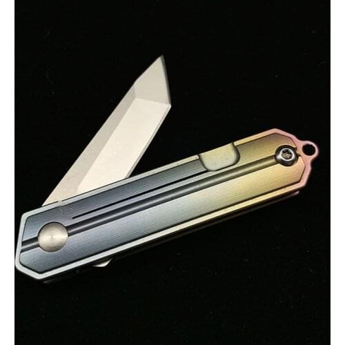 Mini Quartermaster D2 Blade Titanium Alloy Multifunction Pocket Knife Outdoor EDC Portable Key Knife Emergency Tool