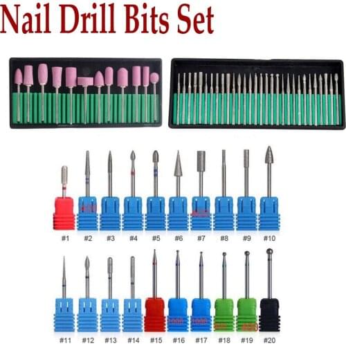 Multi-shape Nail Drill Bits Multi-quantities Nail Drill Set For Nail Polish Rotary Burr Cuticle Cutter For Manicure Accessory YT