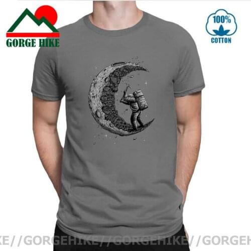 2021 newest 100% cotton digging the moon print casual mens o-neck t shirt fashion mens tops men T-shirt short sleeve men tshirt