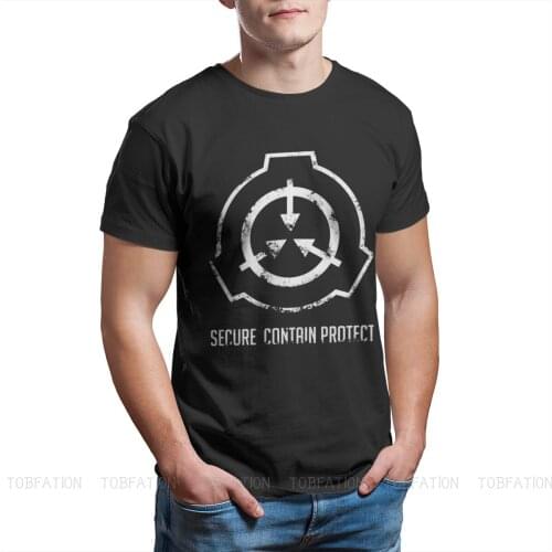 Secure Contain Protect Men TShirt SCP Foundation Fictional Organization O Neck Short Sleeve T Shirt Humor Top Quality Gift
