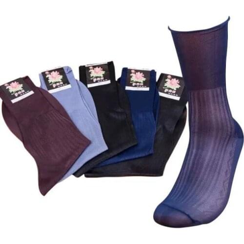 10pairs High quality Men Sheer Silk Black socks Transparent Sexy Men Dress suit Formal Nylon socks
