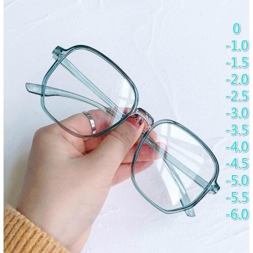 0 To - 6.0 New Fashion Reading Glasses Women Anti-Blu-ray Eyeglasses Oversized Irregular Polygon Glasses Frame Art Eyeglasses