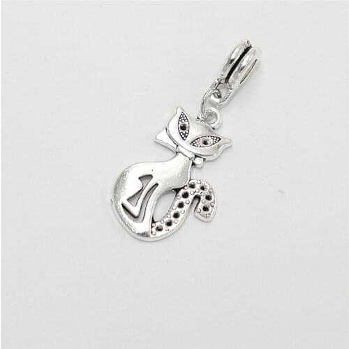 Wholesale Bulk Beads 12pcs Cat Charms Pendants Suitable for Womens Necklace Bracelets Jewelry Making