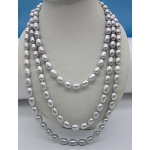 50" HUGE 10-12MM NATURAL SOUTH SEA GENUINE GRAY PEARL NECKLACE 925silver GOLD CLASP
