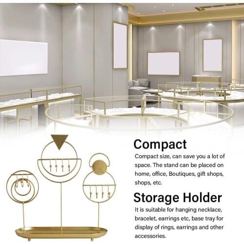 Watch Earring Tray Bracelet Display Tower Storage Rack Tabletop Gold Metal Hanging Jewelry Stand For Necklace Nordic Style