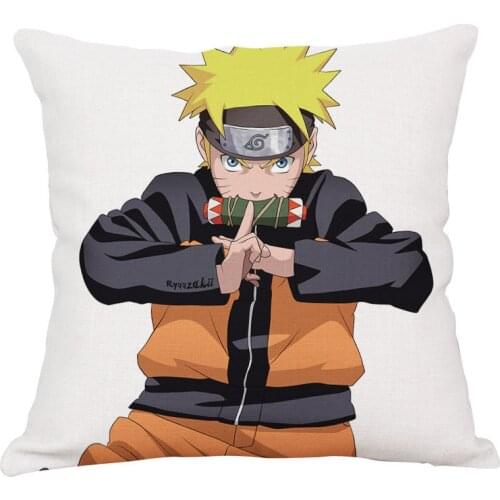 Naruto Pillow Anime Cartoon 3D Printing Uzumaki Naruto Car Pillow Uchiha Sasuke Haruno Sakura Sofa Cushion Cover