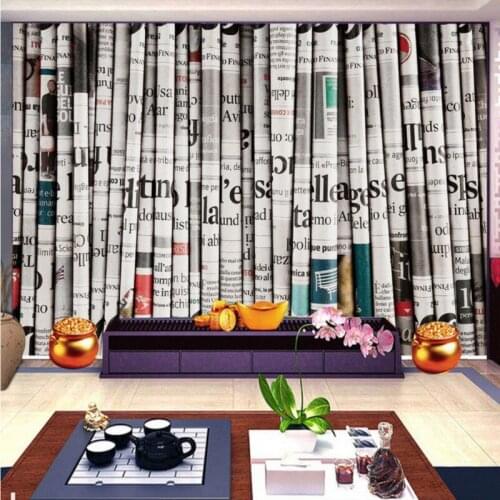 Drop Shipping Custom Photo Wallpaper Retro Nostalgic 3D Stereo Newspaper Background Wallpaper Living Room Custom Mural