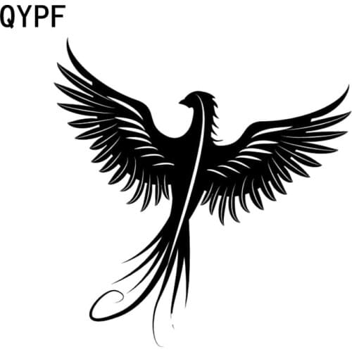 QYPF 16.8CM*16.9CM Fashion PHOENIX BIRD FLYING Vinyl Decoration Car Sticker Decal Black/Silver C15-1028