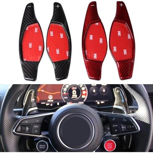 Carbon Fiber Steering Wheel Paddle Shift Extension Shifter Cover Trim For Audi RS3 RS4 RS5 2017 2018 R8 TT RS 2016 2017 2018
