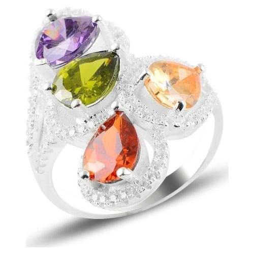 Silver 925 Sterling Zircon Stone Ring