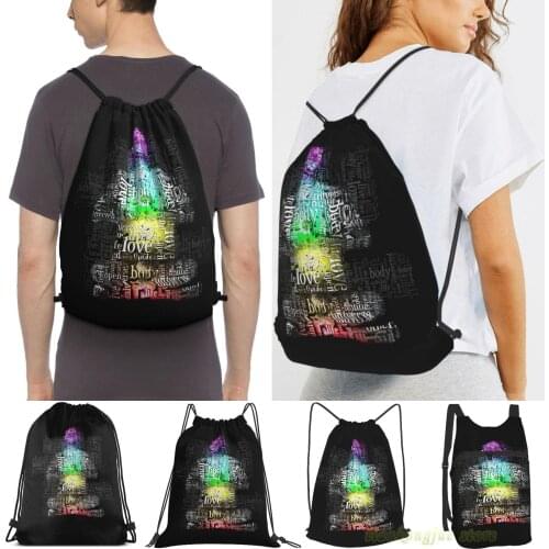 Unisex Drawstring Bags Matrix Chakra Man Women Drawstring Backpacks Men Outdoor Travel Backpacks Training Fitness Bag