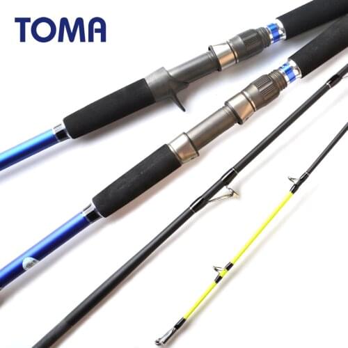 TOMA 1.8M 2 Sections Sea Boat Jigging Fishing Rod Lure Weight 100-250g Spinning Rod Casting Carbon Fiber Saltwater Fishing