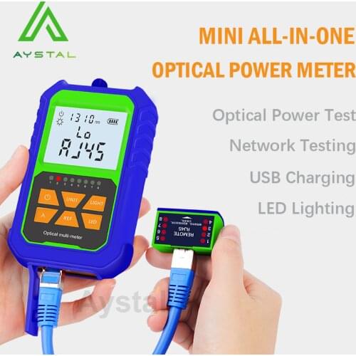 2 IN 1 High Accuracy Optical Power Meter with RJ45 Fiber Tester Self-Calibration with 7 Wavelengths OPM Free Shipping