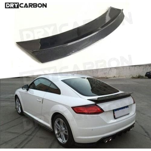 Carbon Fiber / FRP Rear Spoiler Boot Trim Wings for Audi TT TTS TTRS 2014- 2017 BT Style Rear Trunk Cover Wings Car Styling