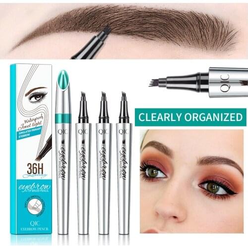 4 Head Sketch Liquid Eyebrow Pencil Long-lasting 3D Brow Tint Tattoo Cosmetics Waterproof Long Lasting Makeup Eyebrow Pen