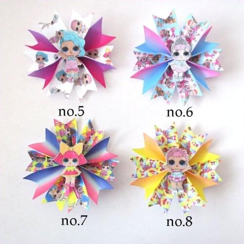 50 BLESSING Girl Popular 3.5" Fairy Hair Bow Clip Joyful Doll Rainbow Baby