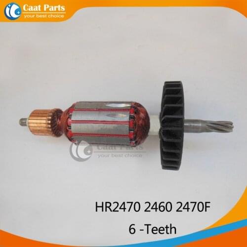 Free shipping! AC 220V 6 -Teeth Drive Shaft Electric Hammer Armature Rotor for Makita HR2470 2460 2470F,High-quality