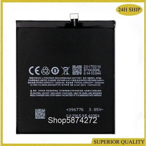 BT66 New Battery For Meizu PRO 6 Plus M686 M686G M686Q Mobile Phone internal replacement Li-ion battery
