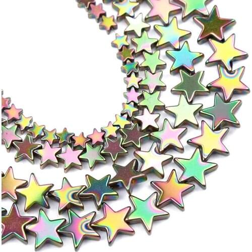 Natural Stone New Green pentagram Star Hematite Beads 4/6/8/10mm Spacers Loose Beads For Jewelry Making Diy Bracelet Accessories