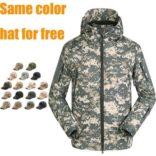 Mens Tactical Jacket Fishing Suit Mountaineering Suit Shark Skin Soft Shell Windbreaker Waterproof Military Outer Jacket