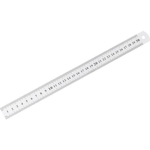 Double Sided Stainless Steel Straight Ruler Metal Scale Precision Measuring Hand Tool Stationery Drafting Accessory 30CM