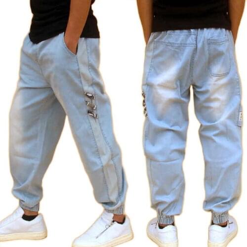 Patchwork Hip Hop Jeans Men Patch Multi-Pocket Denim Pants Beggar Style Retro Jeans High Street Casual Men Street wear Jeans