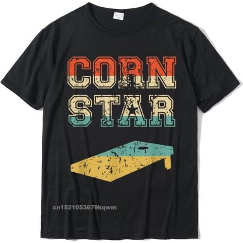 Corn Star Funny Cornhole Tournament T-Shirt T Shirts Fitness Tight Cheap Young Tops Tees Fitness Tight Cotton