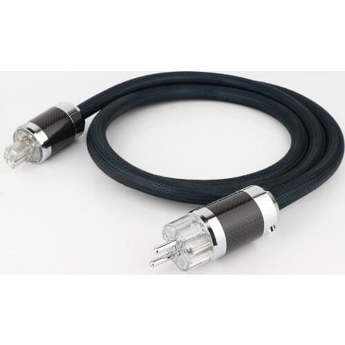 Hifi audio OFC Copper Suppy Main EU AC power cable Wire with Carbon Fiber EU connectors plug