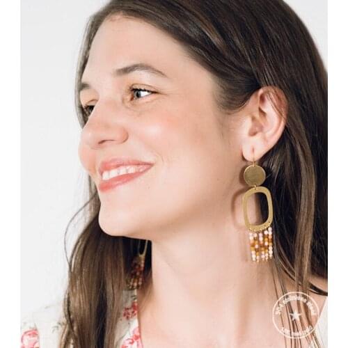 Stainless steel individual earrings, ethnic large earrings, tribal earrings, bead earrings, large earrings, long earrings