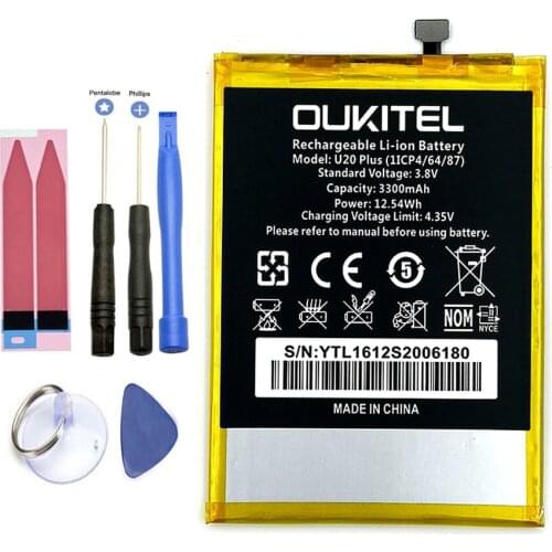 ISUNOO Oukitel U20 Plus Battery 3300mAh Battery Backup Replacement for Oukitel U20 Plus With Repair Tools