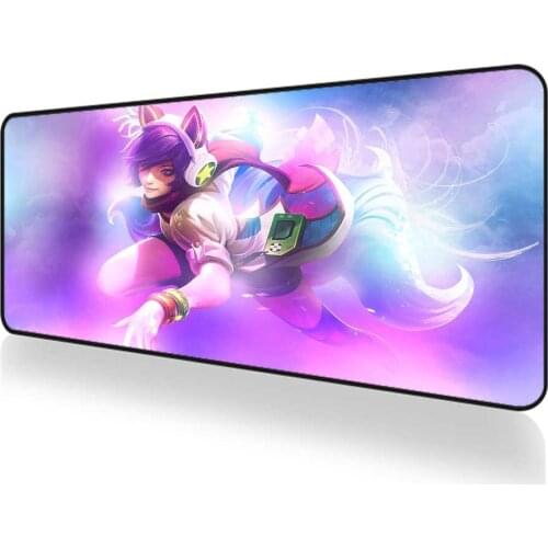 League of Legends ahri mousepad gamer girl Anime mouse pad xxl pc accessories gaming Carpet mats setup desk pink slipmat900x400