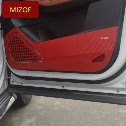 Red Black Carbon Fibre Interior Doors Panel Anti-Kick Protective Sticker For Wuling BoJun 510 530 560 730 530 RS-5 CAB264