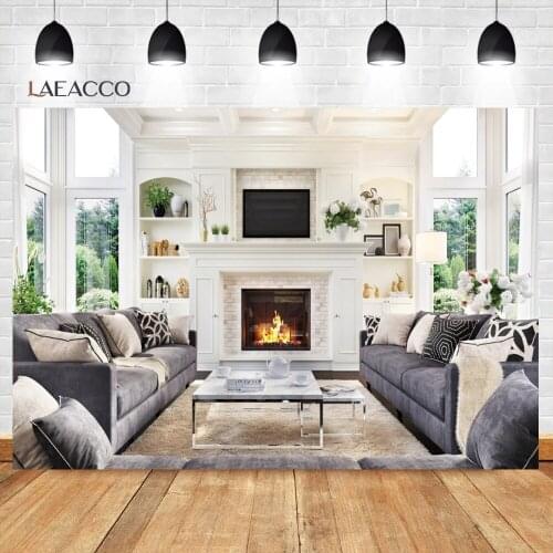 Laeacco Warm Living Room Sofa Carpet Interior Photocall Scene Baby Portrait Photography Backdrops Photo Backgrounds Photo Studio