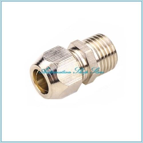 M5 1/8" 1/4" 3/8" 1/2" NPT Male Thread x 4 6 8 10 12mm OD Tube Compression Ferrule Tube Compression Fitting Connector