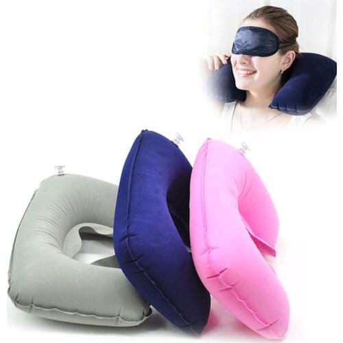 Inflatable U Shaped Pillow Car Head Neck Rest Air Cushion For Travel Airplane Office Head Rest Air Cushion Neck Pillows