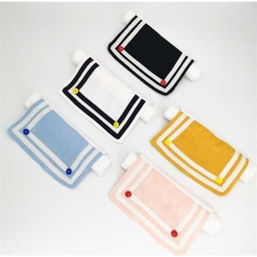 2020 new navy wind sweat-absorbent towel baby gauze cotton pad back towel kindergarten children sweat-absorbent towel