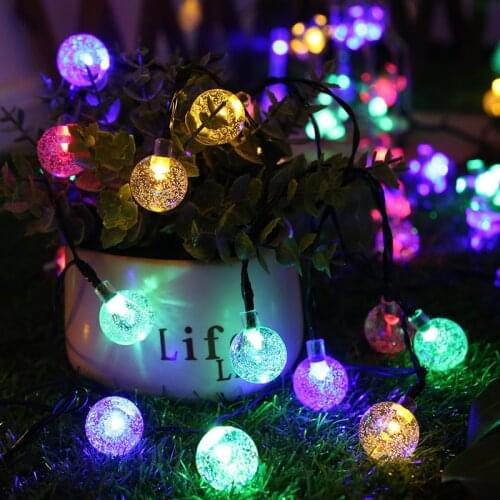 New 30 LEDS Crystal Ball 6.5M Solar Lamp Power LED String Fairy Lights Solar Garlands Garden Christmas Decor For Outdoor