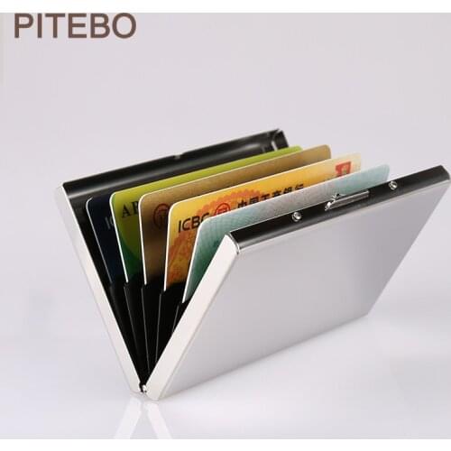 PITEBO Factory direct-sale Leather anti-magnetic credit card box, six-card credit card box, can be customized hot sales