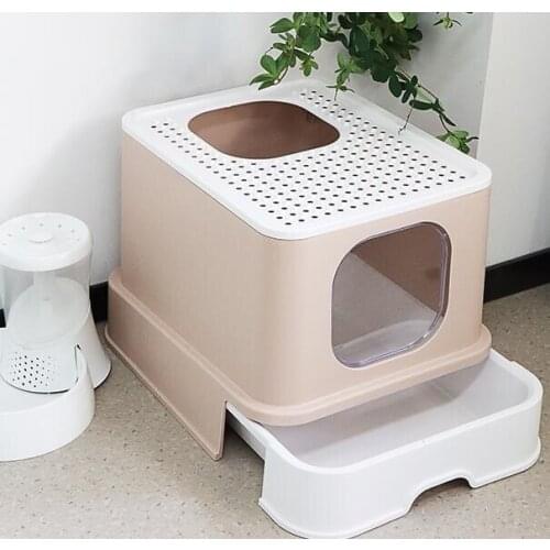Totally enclosed top in cat litter basin anti odor extra large space Cat Toilet anti splashing cat excrement basin cat products