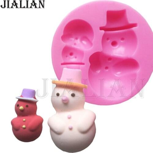 Lovely snowman Christmas Handmade soap silicone mold silica gel mould silicone candle molds cake decorating tools T0958