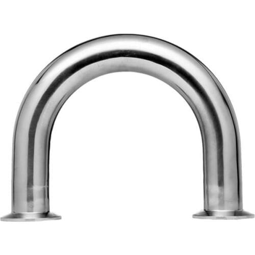 19-76mm Pipe OD 1.5" 2" 2.5" ri Clamp U Shape 180 Degree Return Bend SUS 304 Stainless Steel Sanitary Pipe Fitting Homebrew