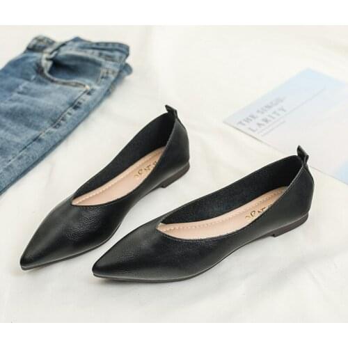 Pointed Toe office shoes women sneakers cozy solid all-match flats ballerina shallow slip on loafers soft bottom moccasins femme