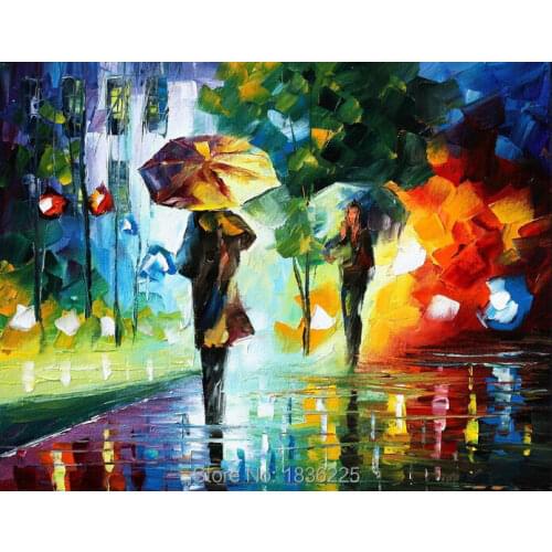 Unique Design Women with Umbrella in Desert Professional Strong Artists Team Handpainted Oil Painting sticker for living room
