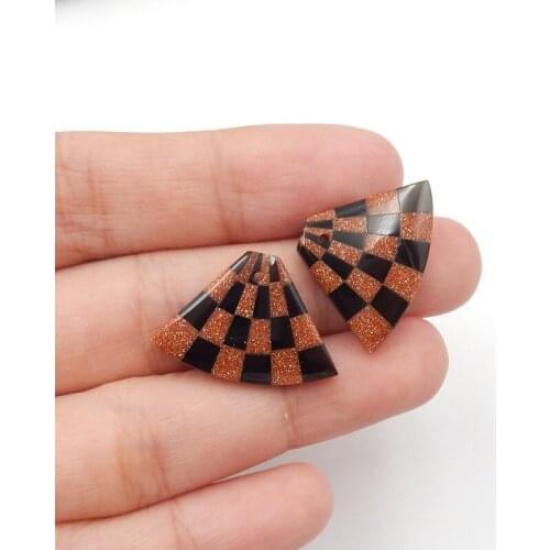 Jewelry accessories, Design Earrings,Red Sand Sun Sitara,Obsidian Fashion gemstone Earring Beads set,16x23x4mm3.8g