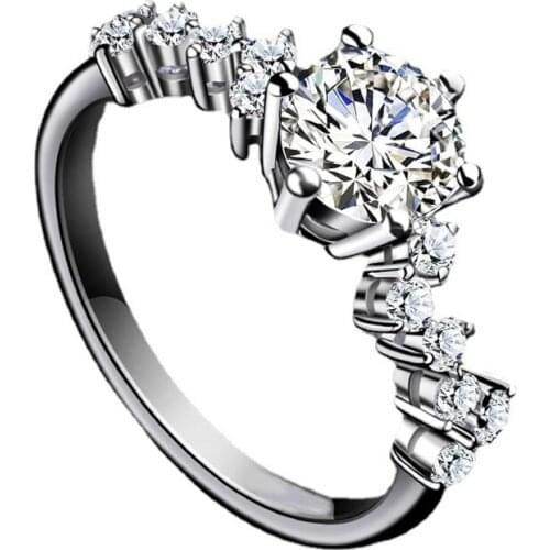 S925 Sterling Silver Ring Galaxy Engagement Luxury Women Elegant Exquisite Carat Diamond Wedding Charm Dazzling Unique Jewelry