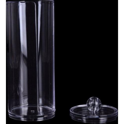 1PCS Transparent Acrylic Cotton Pads Cotton Swab Clear Storage Holder Box Cosmetic Makeup Organizer Case
