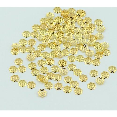 100pcs Caps Base Flower Torus Shape Spacer Beads 6-8mm BeadsFor DIY Jewelry Making Charms Necklace Bracelet crown connector base
